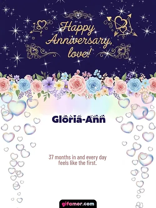 Happy anniversary, love! Gloria-Ann
