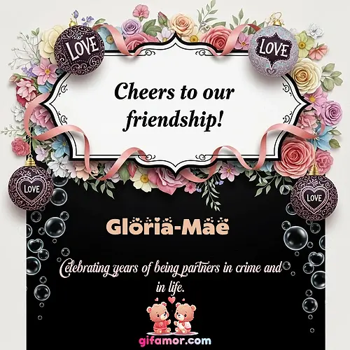 Cheers to our friendship!  VI Gloria-Mae