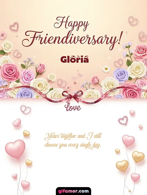 Happy friendiversary! Gloria