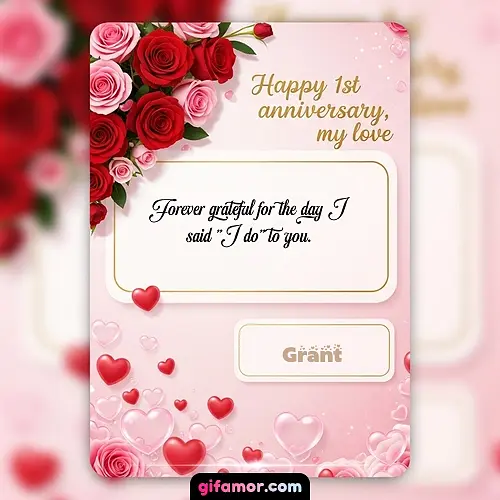 Happy 1st anniversary, my love Grant