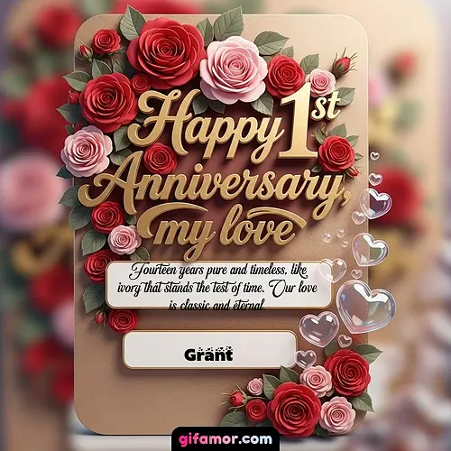 Happy 1st anniversary, my love V Grant
