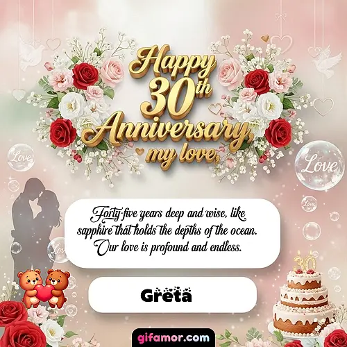 Happy 30th anniversary, my love Greta