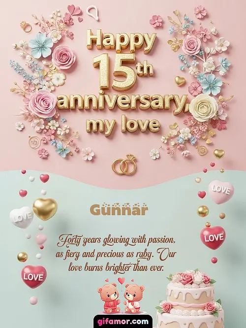 Happy 15th anniversary, my love Gunnar